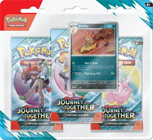 Pokémon TCG Journey Together 3 Pack Blister Scrafty